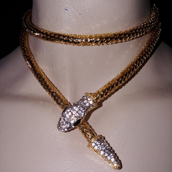 Dolls Kill Jewelry - Glamourous Gold Mesh Snake convertible necklace
